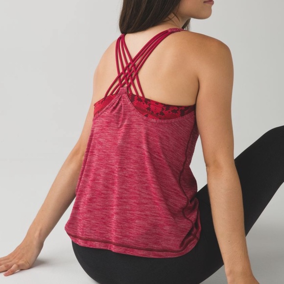 lululemon athletica Tops - Lululemon Sunset Salutation Red Snake Sz 8 EUC